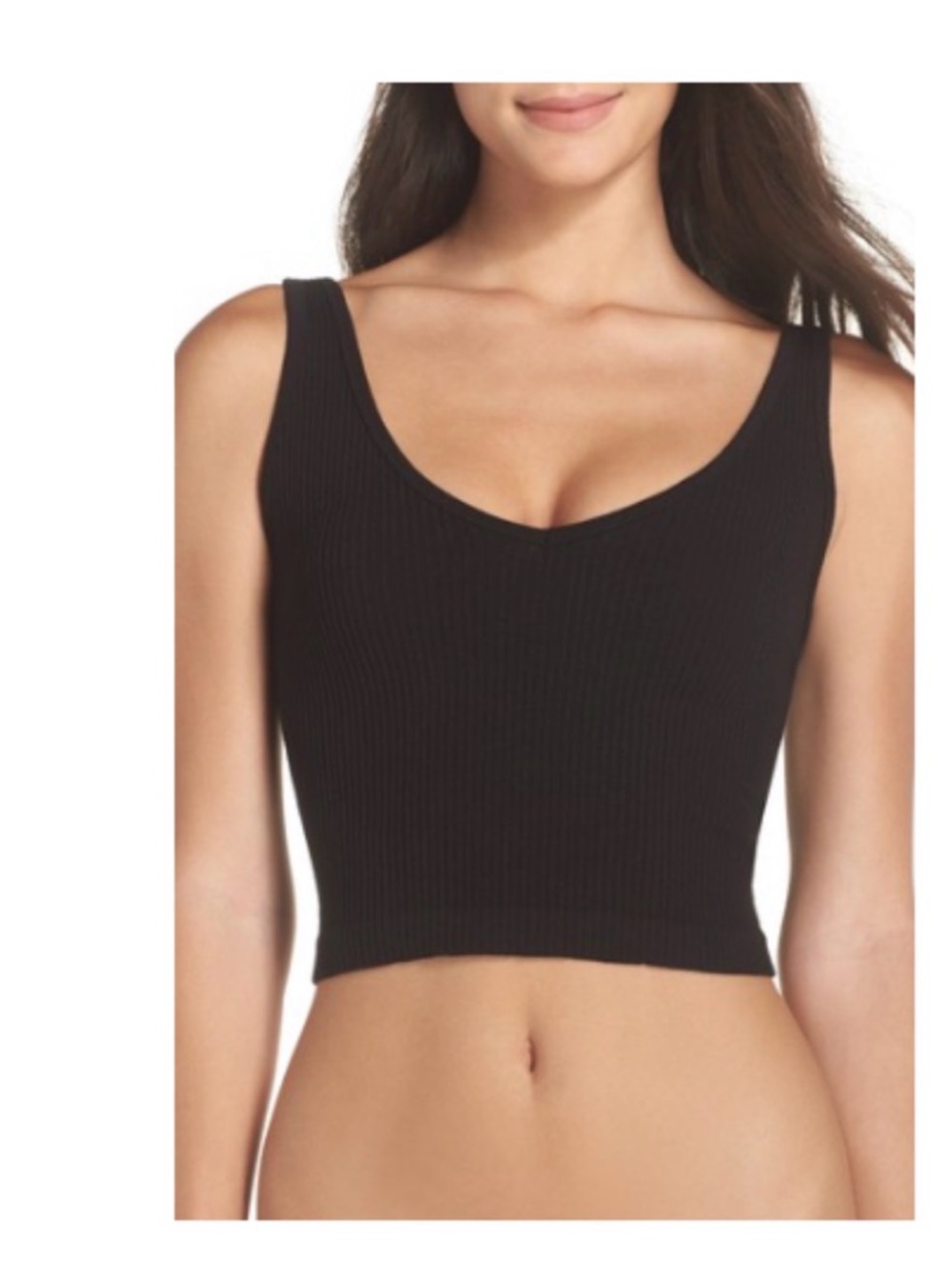 NWT Free People Solid Rib Brami Women's Bra Black: XS-SM